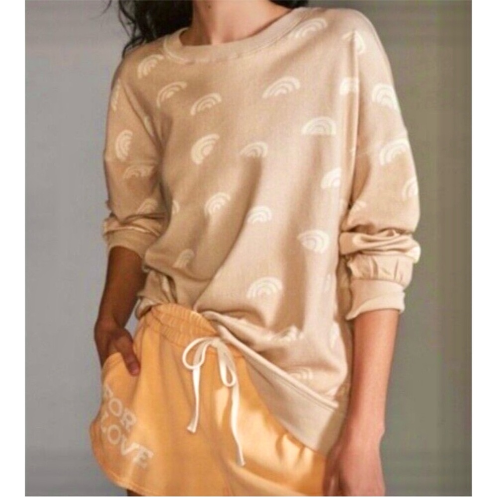 Anthro Daily Practice Monochromatic Rainbow Sweatshirt S